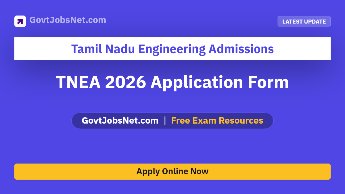 TNEA 2026 Application Notification
